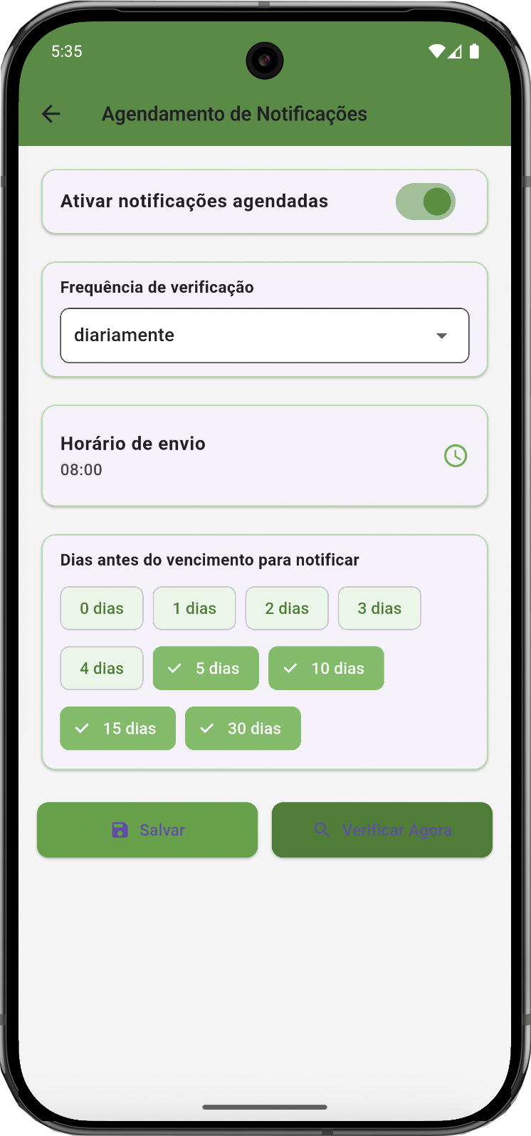 Agendamento de Notificações